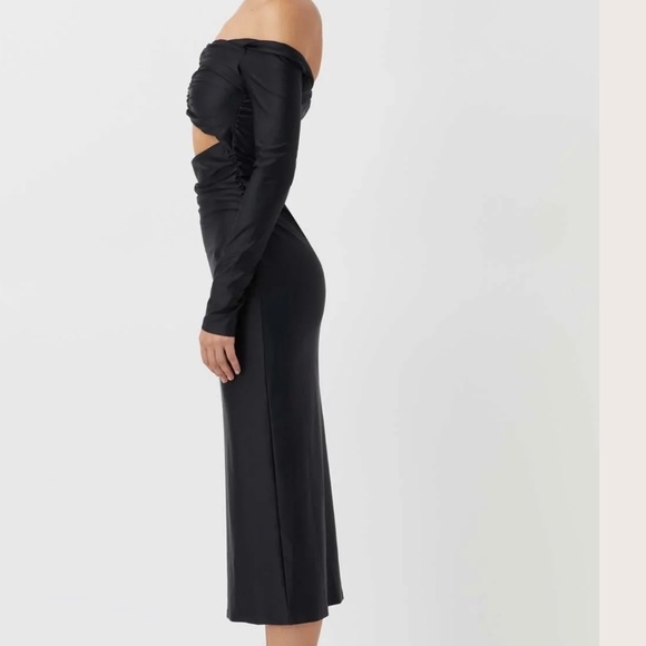 CAMILLA AND MARC Black Berkley Midi Dress - Picture 2 of 4